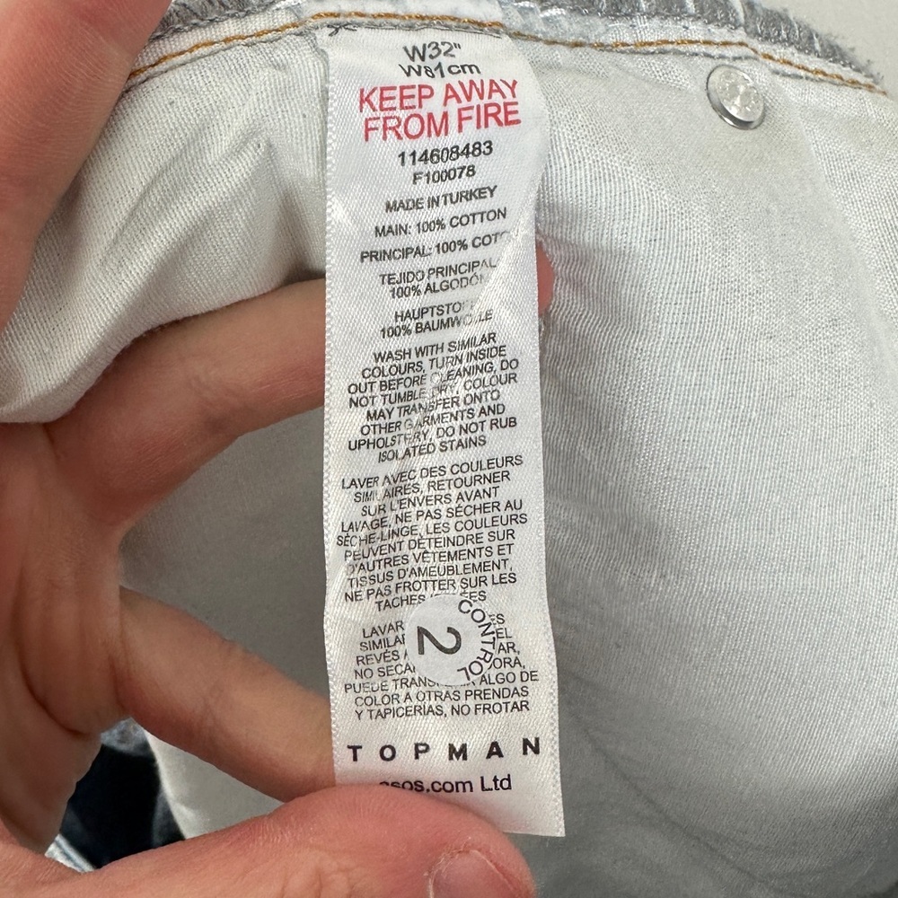 NEW‎ Topman Extreme Wash Slim Shorts Denim Jean Button Fly Size 32 Topshop Dye - Picture 6 of 10